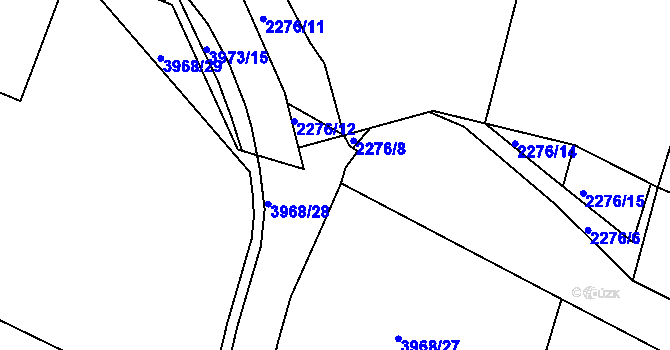 Parcela st. 2106/51 v KÚ Borovany, Katastrální mapa