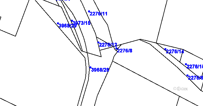 Parcela st. 2276/10 v KÚ Borovany, Katastrální mapa