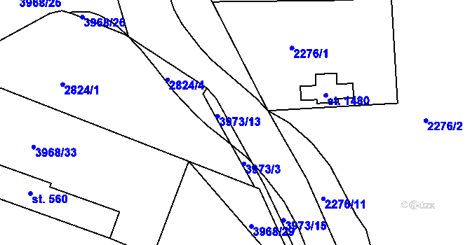Parcela st. 3973/12 v KÚ Borovany, Katastrální mapa