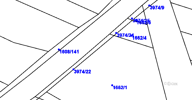Parcela st. 3974/23 v KÚ Borovany, Katastrální mapa