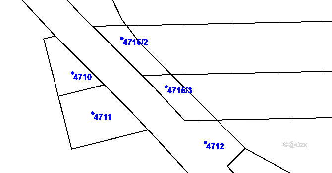 Parcela st. 4715/3 v KÚ Borovany, Katastrální mapa