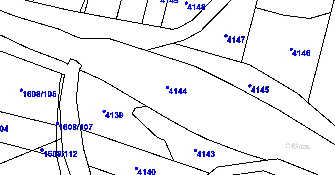 Parcela st. 4144 v KÚ Borovany, Katastrální mapa