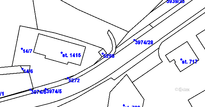 Parcela st. 5298 v KÚ Borovany, Katastrální mapa
