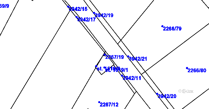 Parcela st. 2267/19 v KÚ Borovany, Katastrální mapa
