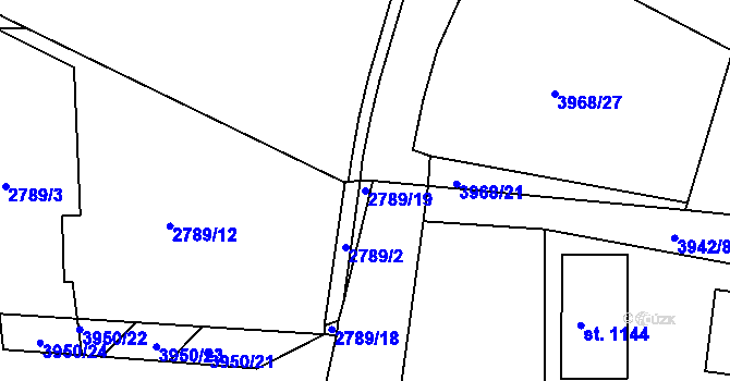 Parcela st. 2789/19 v KÚ Borovany, Katastrální mapa