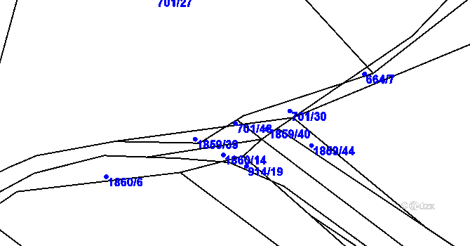 Parcela st. 701/48 v KÚ Hluboká u Borovan, Katastrální mapa