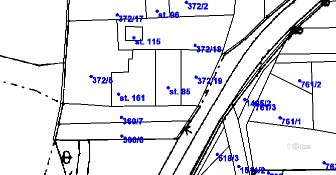 Parcela st. 85 v KÚ Vrcov, Katastrální mapa