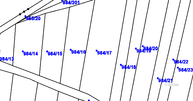 Parcela st. 984/17 v KÚ Vrcov, Katastrální mapa