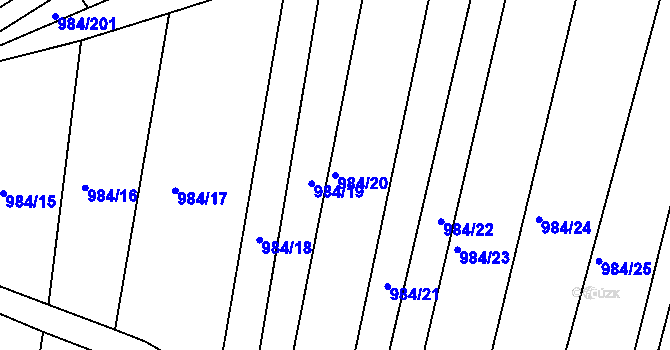 Parcela st. 984/20 v KÚ Vrcov, Katastrální mapa