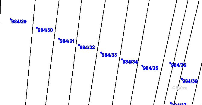 Parcela st. 984/33 v KÚ Vrcov, Katastrální mapa