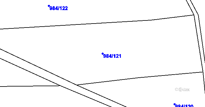 Parcela st. 984/121 v KÚ Vrcov, Katastrální mapa