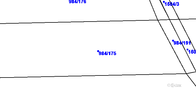 Parcela st. 984/175 v KÚ Vrcov, Katastrální mapa