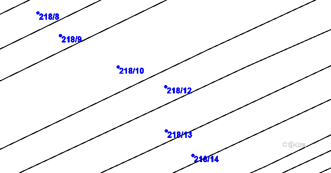 Parcela st. 218/12 v KÚ Vrcov, Katastrální mapa