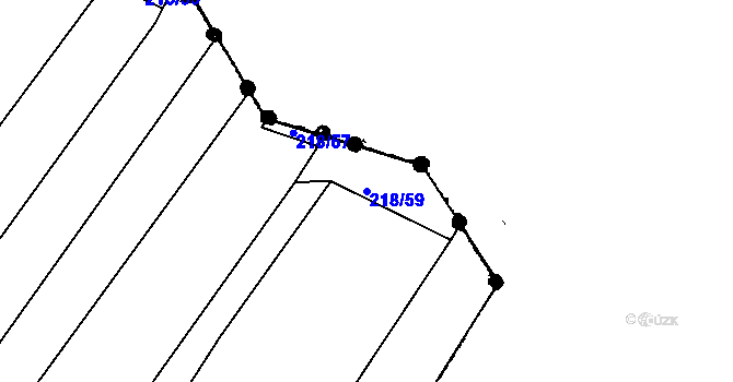 Parcela st. 218/59 v KÚ Vrcov, Katastrální mapa