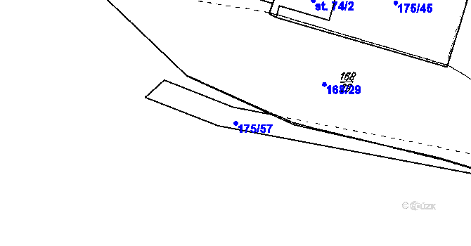 Parcela st. 175/57 v KÚ Vrcov, Katastrální mapa