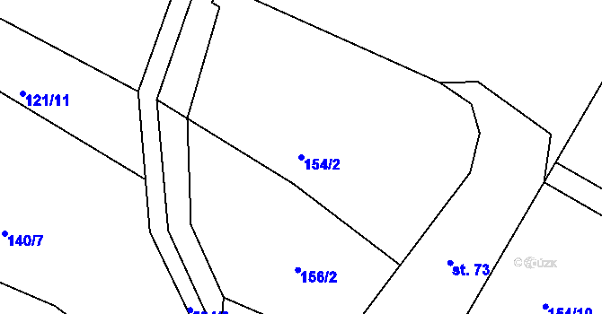 Parcela st. 154/2 v KÚ Borovná, Katastrální mapa