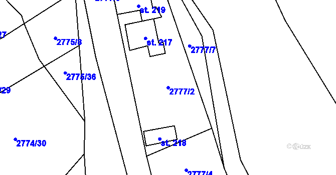 Parcela st. 2777/2 v KÚ Borovnice, Katastrální mapa