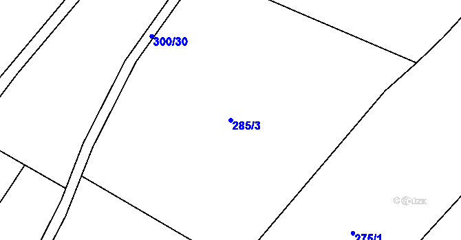 Parcela st. 285/3 v KÚ Borovnička, Katastrální mapa