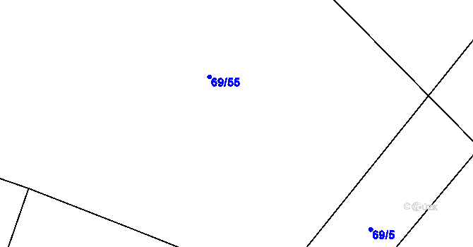 Parcela st. 69/9 v KÚ Borovník, Katastrální mapa