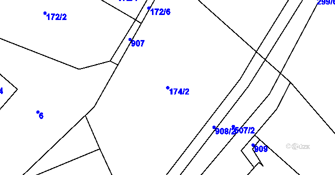 Parcela st. 174/2 v KÚ Borovník, Katastrální mapa