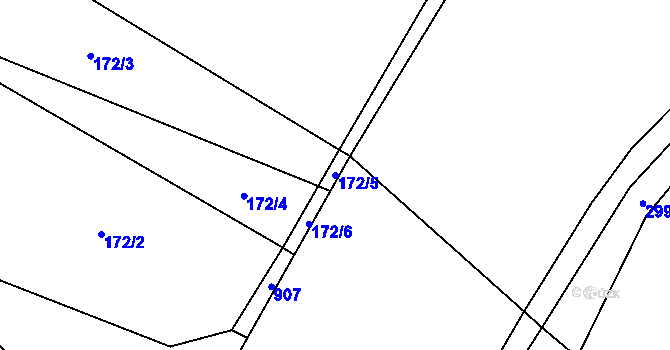 Parcela st. 172/5 v KÚ Borovník, Katastrální mapa