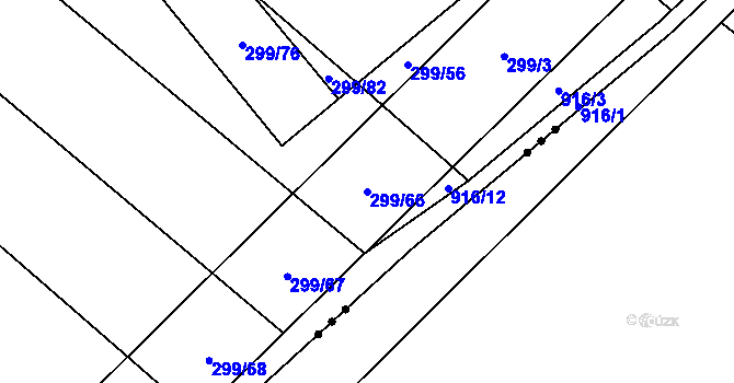 Parcela st. 299/66 v KÚ Borovník, Katastrální mapa