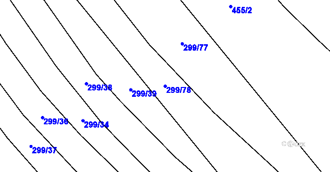 Parcela st. 299/78 v KÚ Borovník, Katastrální mapa