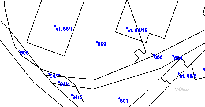 Parcela st. 68/5 v KÚ Borovno, Katastrální mapa