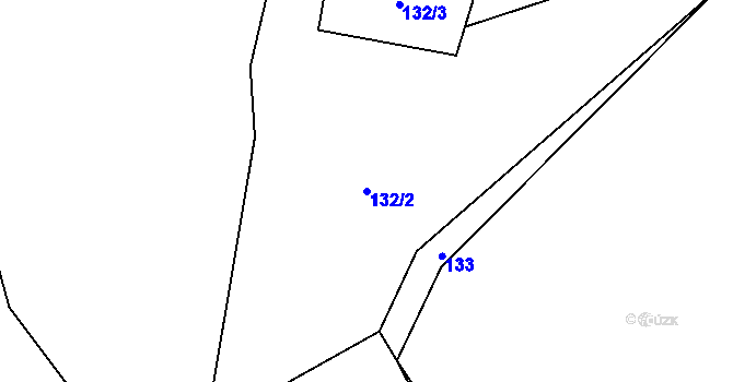Parcela st. 132/2 v KÚ Borovno, Katastrální mapa