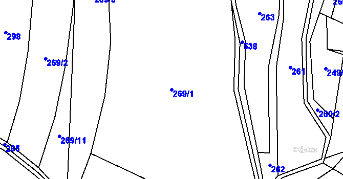 Parcela st. 269/1 v KÚ Borovno, Katastrální mapa
