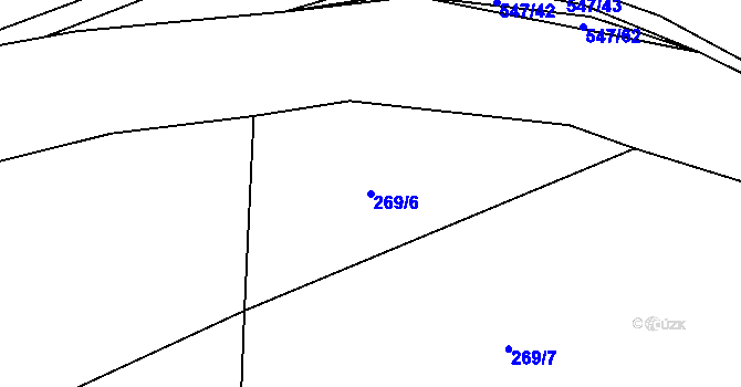 Parcela st. 269/6 v KÚ Borovno, Katastrální mapa