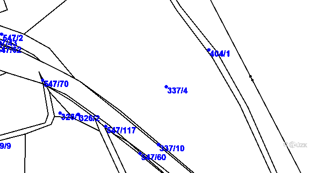 Parcela st. 337/4 v KÚ Borovno, Katastrální mapa