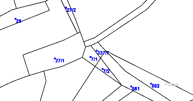 Parcela st. 337/7 v KÚ Borovno, Katastrální mapa