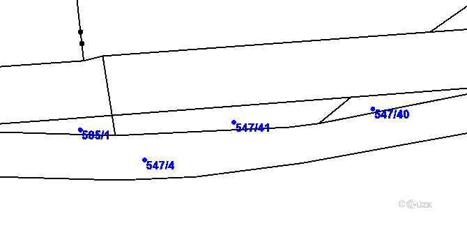 Parcela st. 547/41 v KÚ Borovno, Katastrální mapa