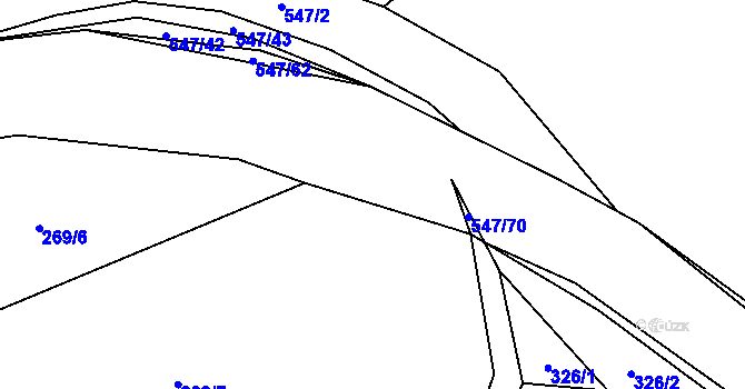 Parcela st. 547/58 v KÚ Borovno, Katastrální mapa