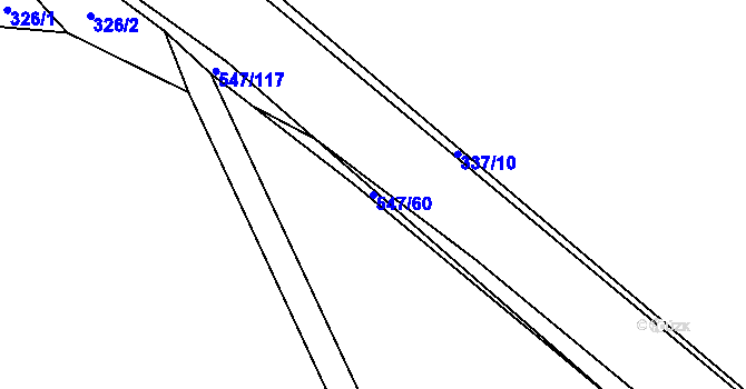 Parcela st. 547/60 v KÚ Borovno, Katastrální mapa