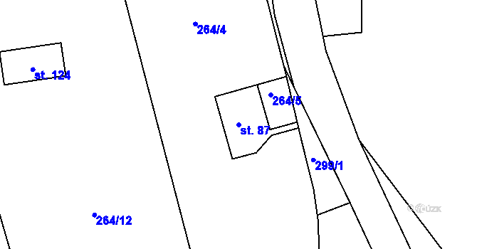Parcela st. 87 v KÚ Míšov, Katastrální mapa