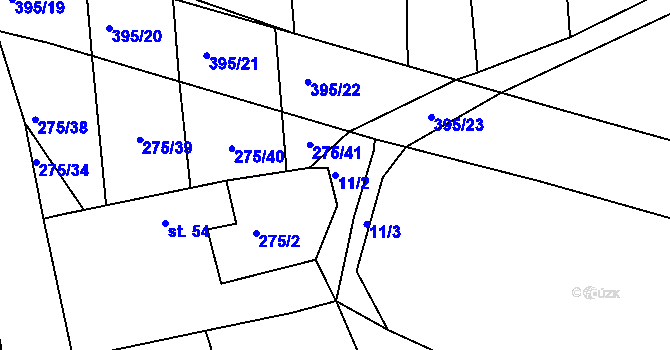 Parcela st. 11/2 v KÚ Míšov, Katastrální mapa