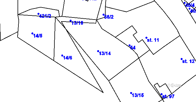 Parcela st. 13/14 v KÚ Míšov, Katastrální mapa