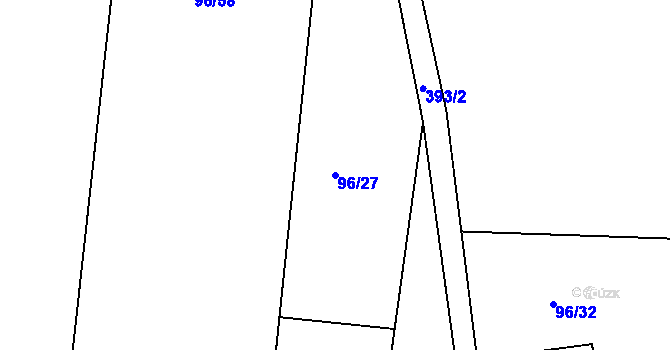 Parcela st. 96/27 v KÚ Míšov, Katastrální mapa