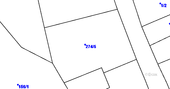 Parcela st. 274/5 v KÚ Míšov, Katastrální mapa