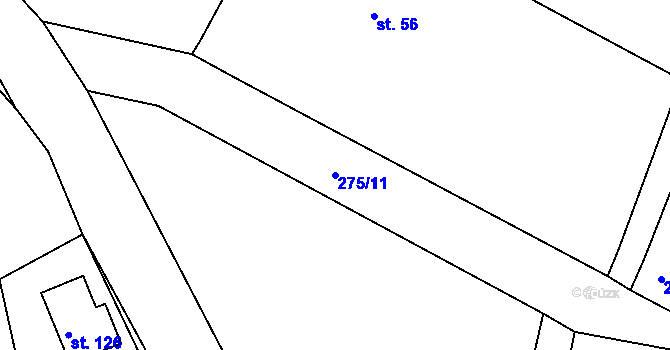 Parcela st. 275/11 v KÚ Míšov, Katastrální mapa