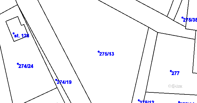 Parcela st. 275/13 v KÚ Míšov, Katastrální mapa
