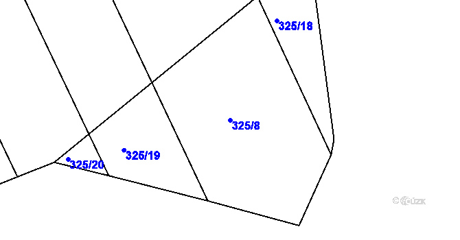 Parcela st. 325/8 v KÚ Míšov, Katastrální mapa