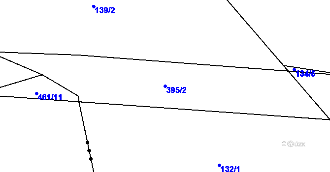 Parcela st. 395/2 v KÚ Míšov, Katastrální mapa