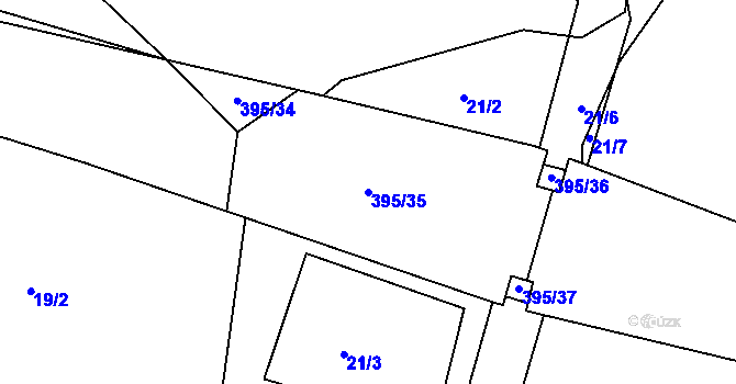 Parcela st. 395/35 v KÚ Míšov, Katastrální mapa