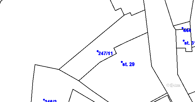 Parcela st. 247/11 v KÚ Míšov, Katastrální mapa