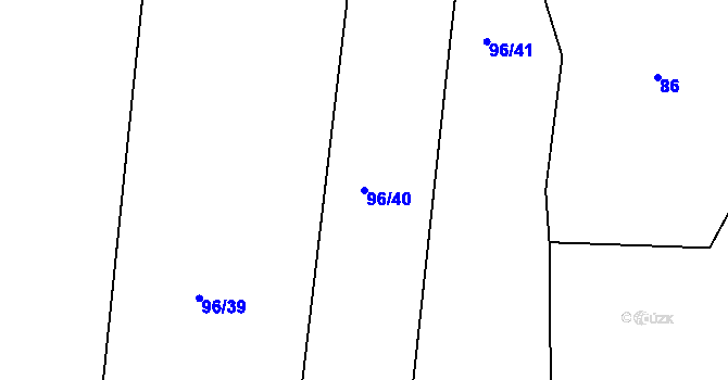 Parcela st. 96/40 v KÚ Míšov, Katastrální mapa
