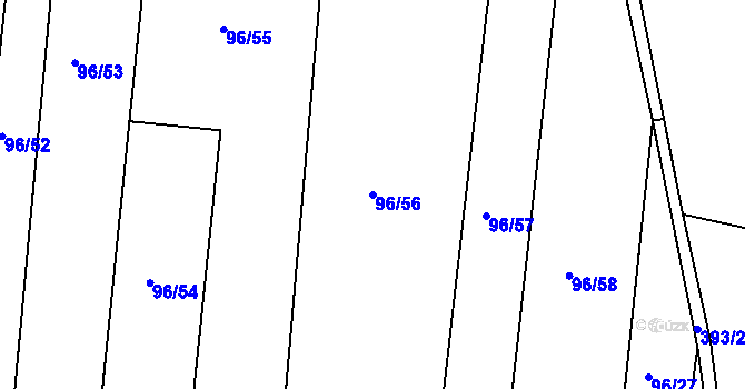 Parcela st. 96/56 v KÚ Míšov, Katastrální mapa