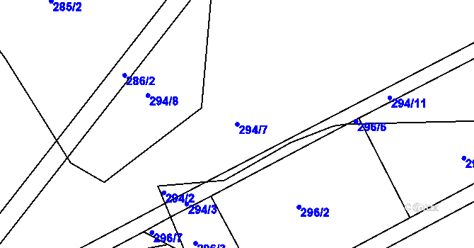 Parcela st. 294/7 v KÚ Míšov, Katastrální mapa